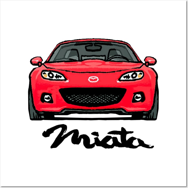 MX5 Miata NC3 Red Wall Art by Woreth